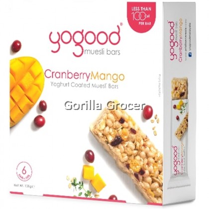 Yogood Muesli Bars - Cranberry Mango (6 x 23g bars)